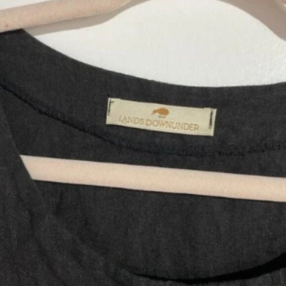 Lands Downunder Dress S Black Linen Lagenlook Coastal Beachy Vacation Italy - Picture 4 of 8